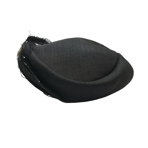 Vtg Juliette Cap DuBarry French Adaptations Ladies Black Hat Paris & New York - Picture 3 of 8